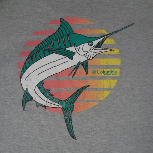 COLUMBIA SPORTSWEAR MARLIN RETRO COLORS FLORIDA - GRAY XL T-SHIRT K937 - Picture 1 of 5